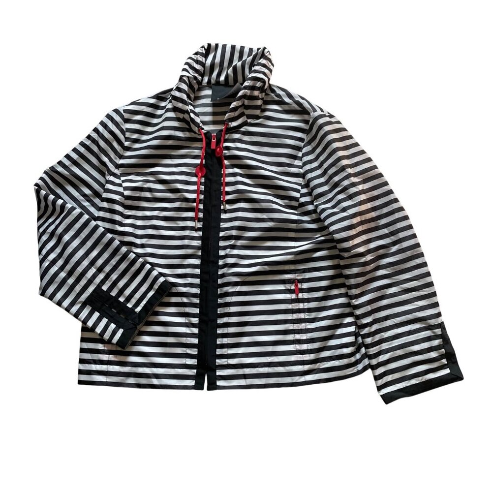 Carlisle Womens Striped Jacket Size 8 UK 10 Nylon & Polyester Black & White With